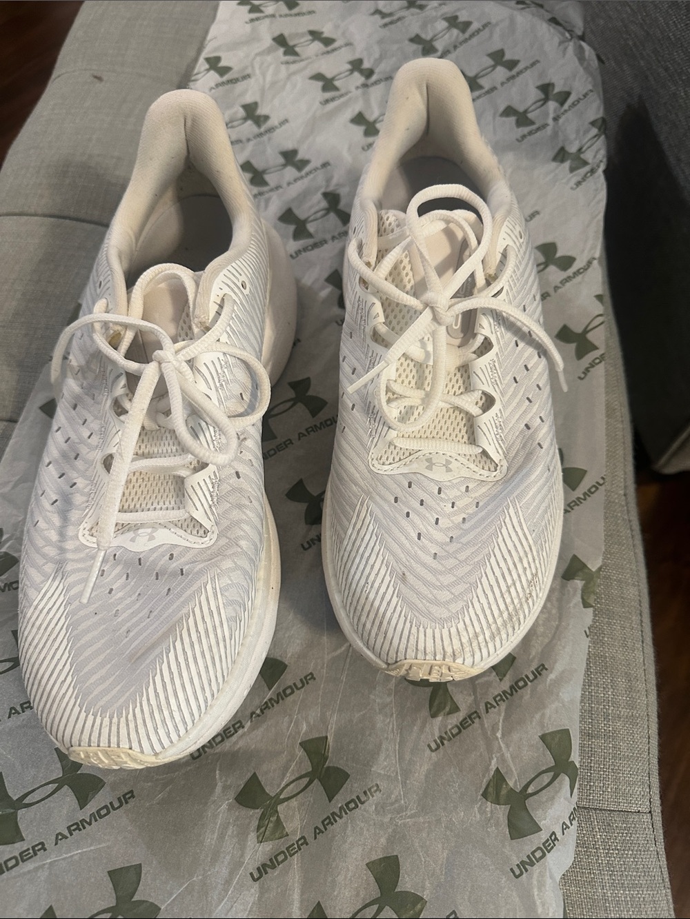 Under Armour All-White Mesh Running Shoes